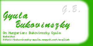gyula bukovinszky business card